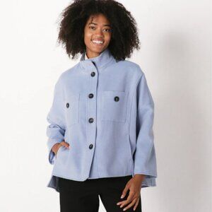 WynneCollection Layers Melton Unstructured Jacket Periwinkle Blue Large